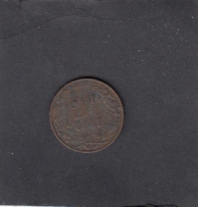 Beschrijving: 2 1/2 Cent WILHELMINA